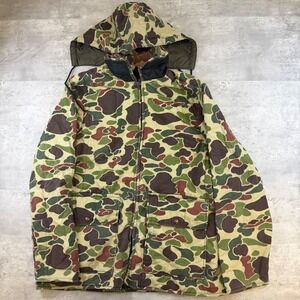 Vintage Black‎ Sheep Duck Hunter Camo Hunting Jacket Detachable Hood Mens Large
